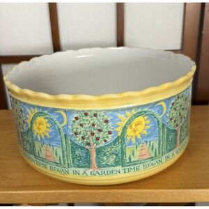 Porta Flower Talk Dinnerware  Large Fruit Display Serving Bowl Garden